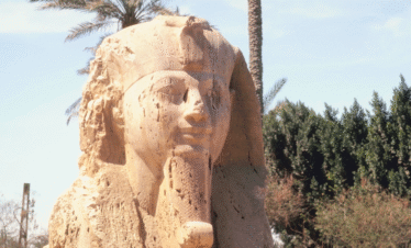 Sphinx Statue of Ramses II at Memphis Museum, Egypt