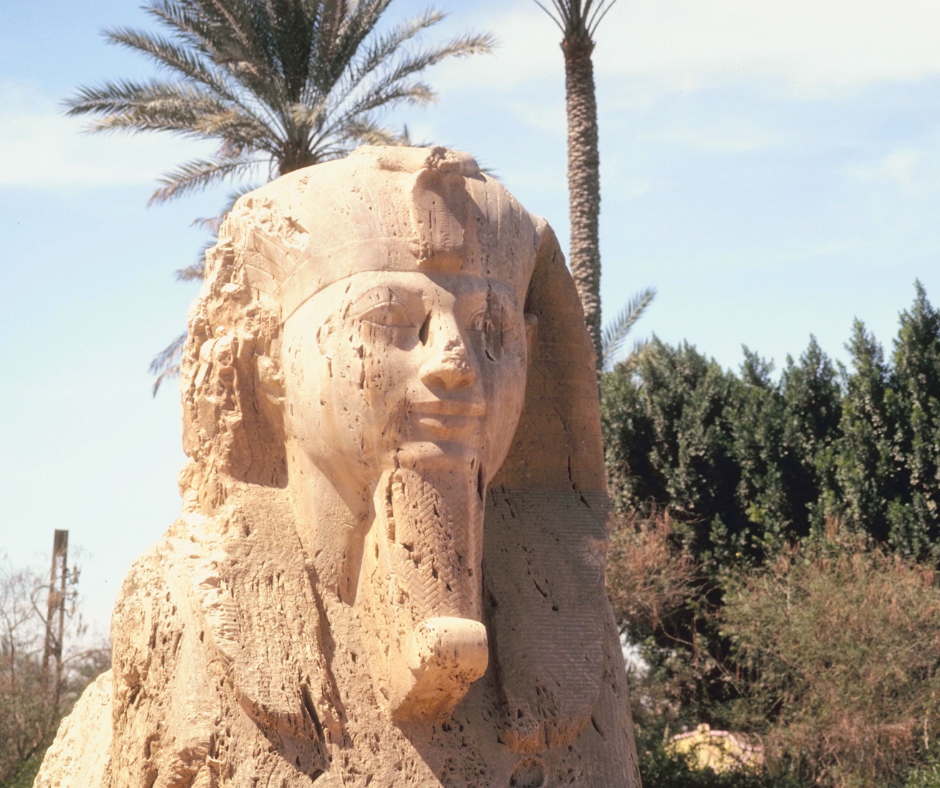 Sphinx Statue of Ramses II at Memphis Museum, Egypt