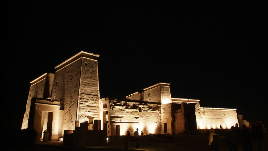 Philae Temple, Aswan, on Agilkia Island during sunset