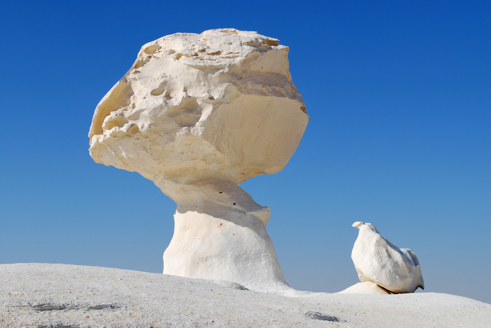 White chalk formations in Egypt’s White Desert